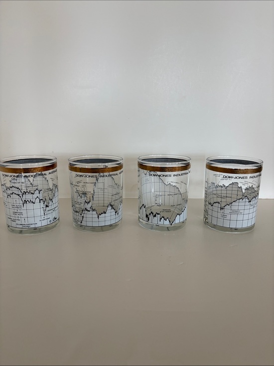 CERA Other - CERA DOW JONES INDUSTRIAL AVERAGE COCKTAIL GLASSES SET OF 4